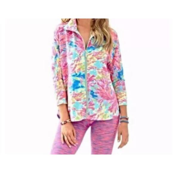Lilly Pulitzer EUC Vibrant Colors Dee Dee Swing Jacket- Palm Beach Coral Size S - Picture 2 of 7